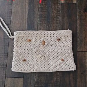 MCI Chic Crochet Wristlet in Cream